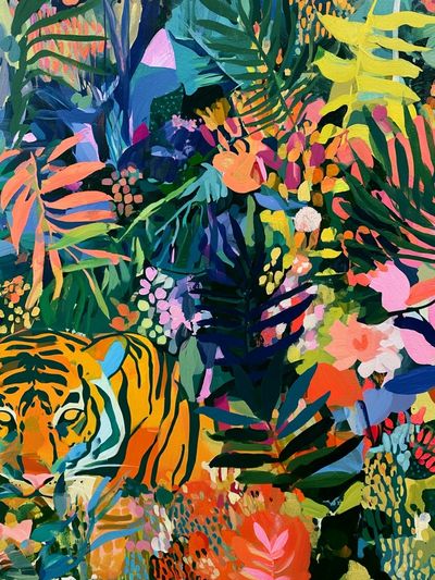 Tropical Tiger Jungle Print.