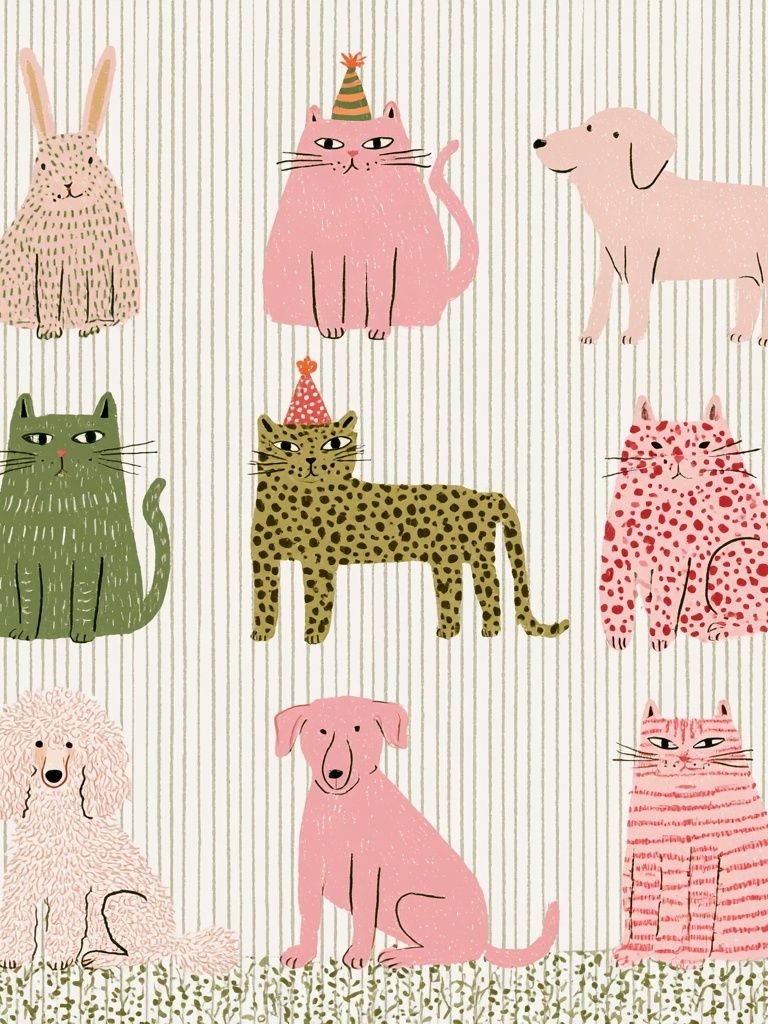 Playful Animal Friends Illustration Poster. poster — animals art