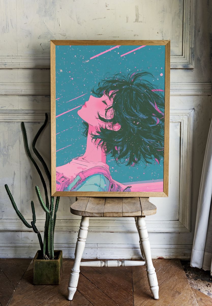 Cosmic Girl Anime Poster. room preview