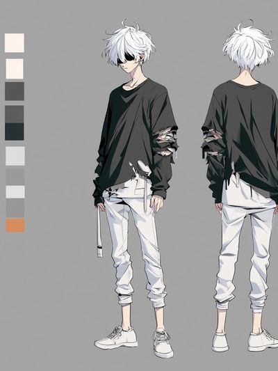 White-Haired Anime Character Poster.
