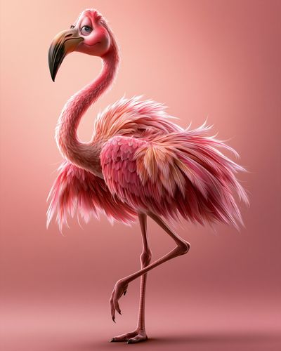 Pink Flamingo Illustration Poster.