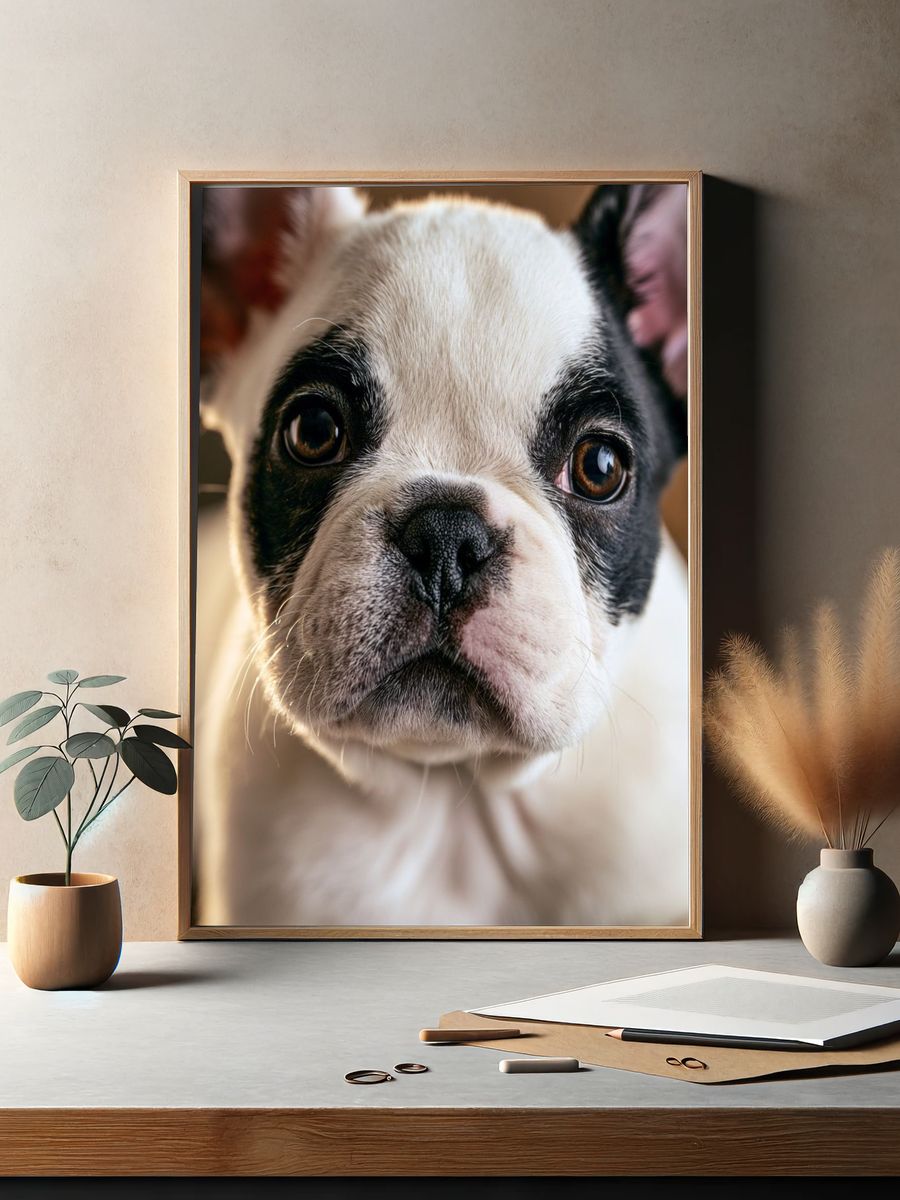 French Bulldog Portrait Poster. — room view 2