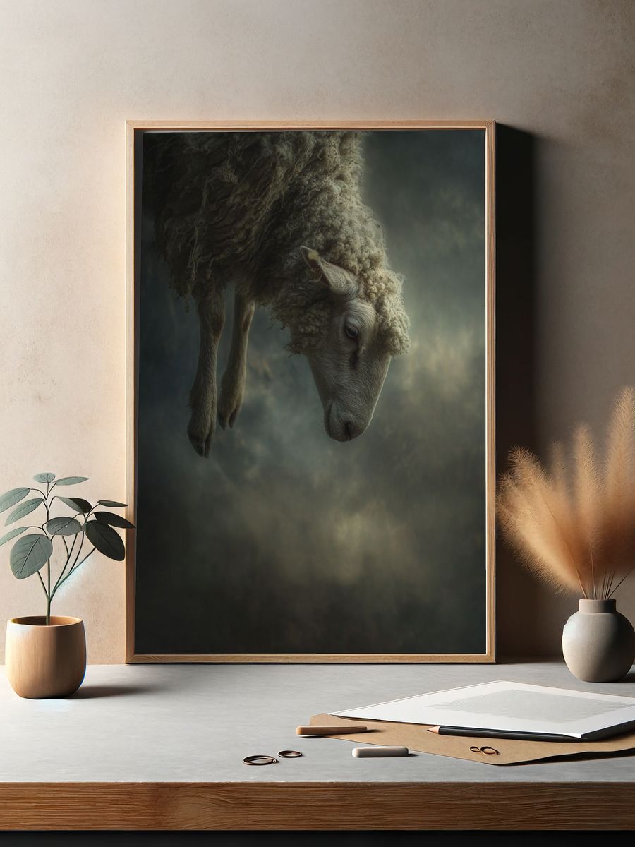 Dreaming Sheep Photography Poster. — room view 2
