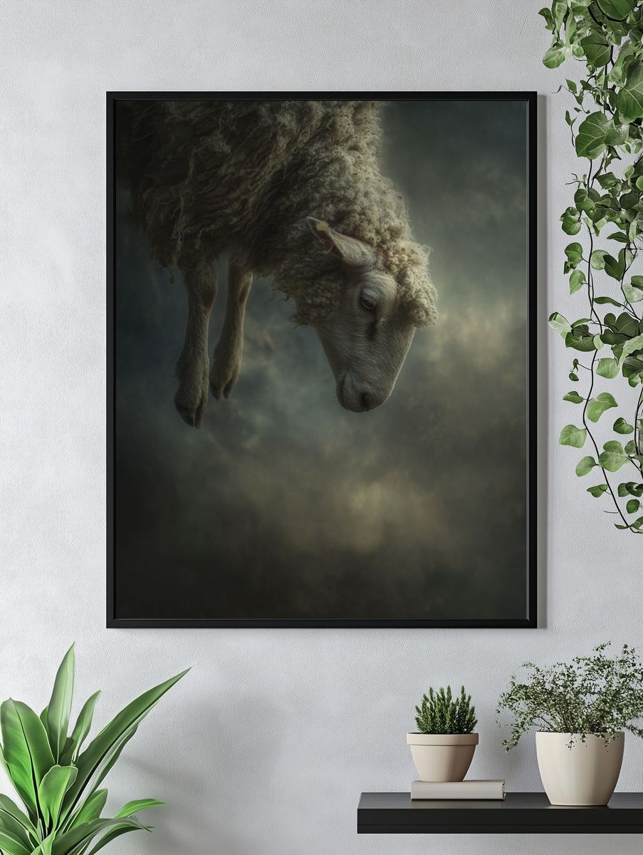 Dreaming Sheep Photography Poster. — room view 4