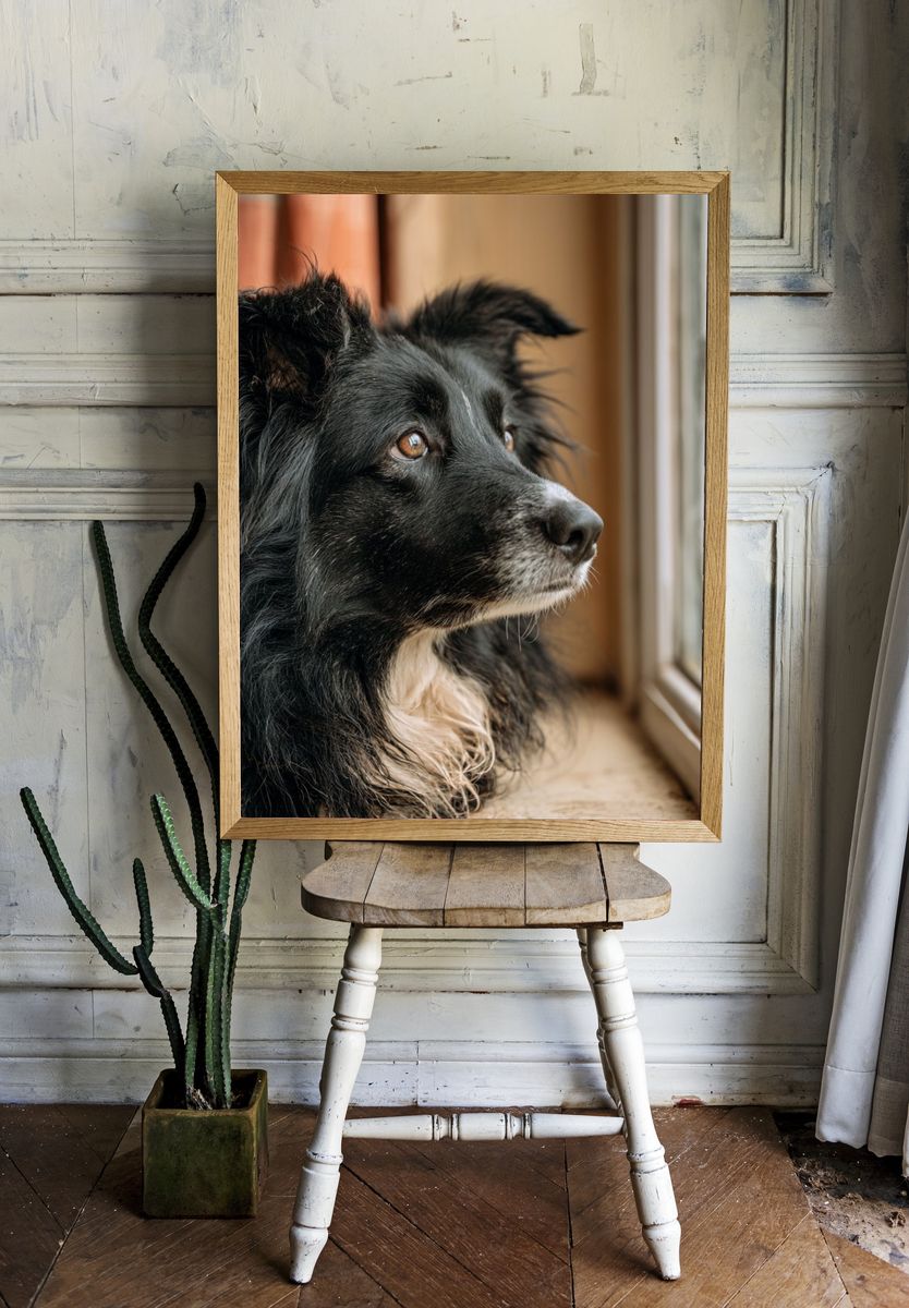 Border Collie Portrait Poster. room preview