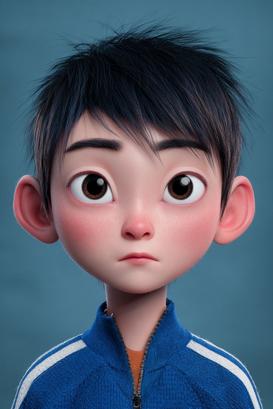 Animated Boy Portrait Print. poster — anime art