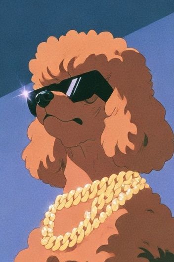 Cool Poodle Portrait Poster. poster detail