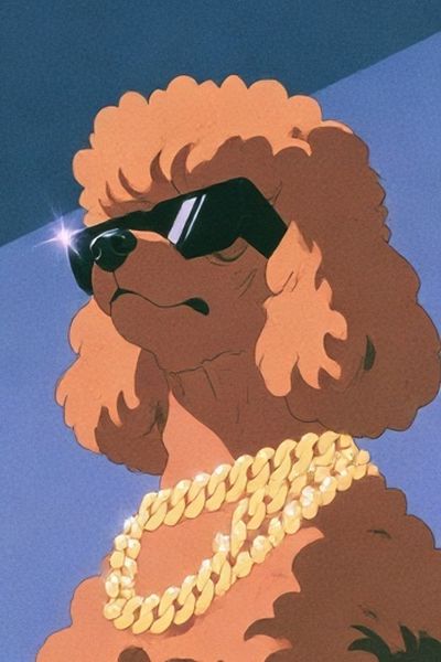 Cool Poodle Portrait Poster.