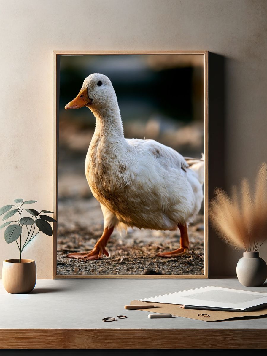 White Duck Portrait Poster. — room view 2