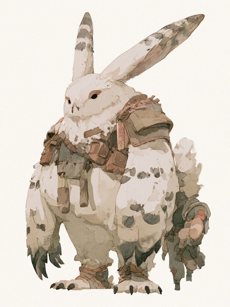 Fantasy Rabbit Watercolor Print. poster — animals art