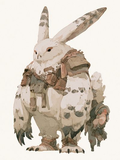 Fantasy Rabbit Watercolor Print. poster
