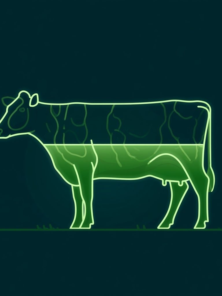 Neon Cow Line Art Poster. poster detail
