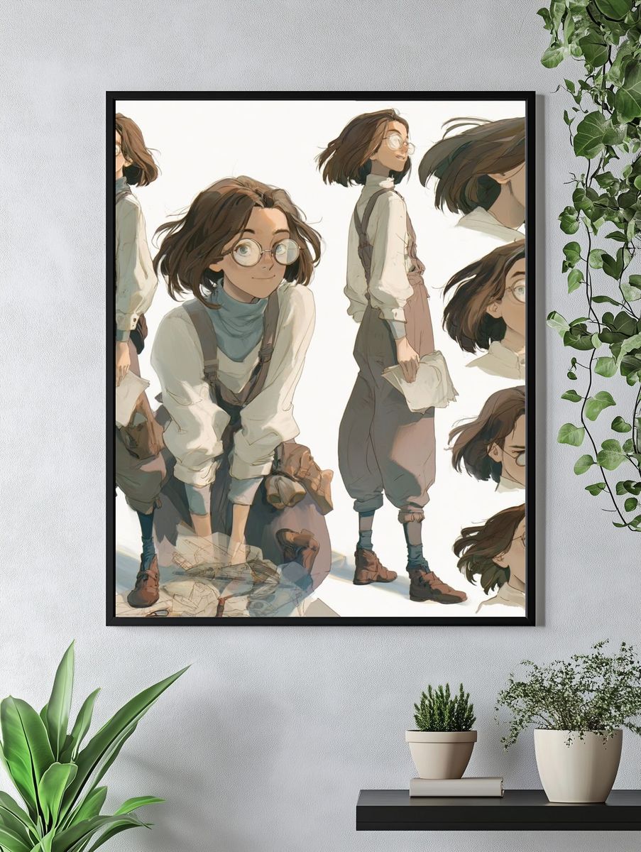 Anime Girl Character Sheet Poster. — room view 4