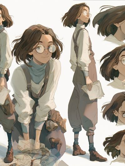 Anime Girl Character Sheet Poster.