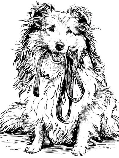 Sheltie Line Art Poster.