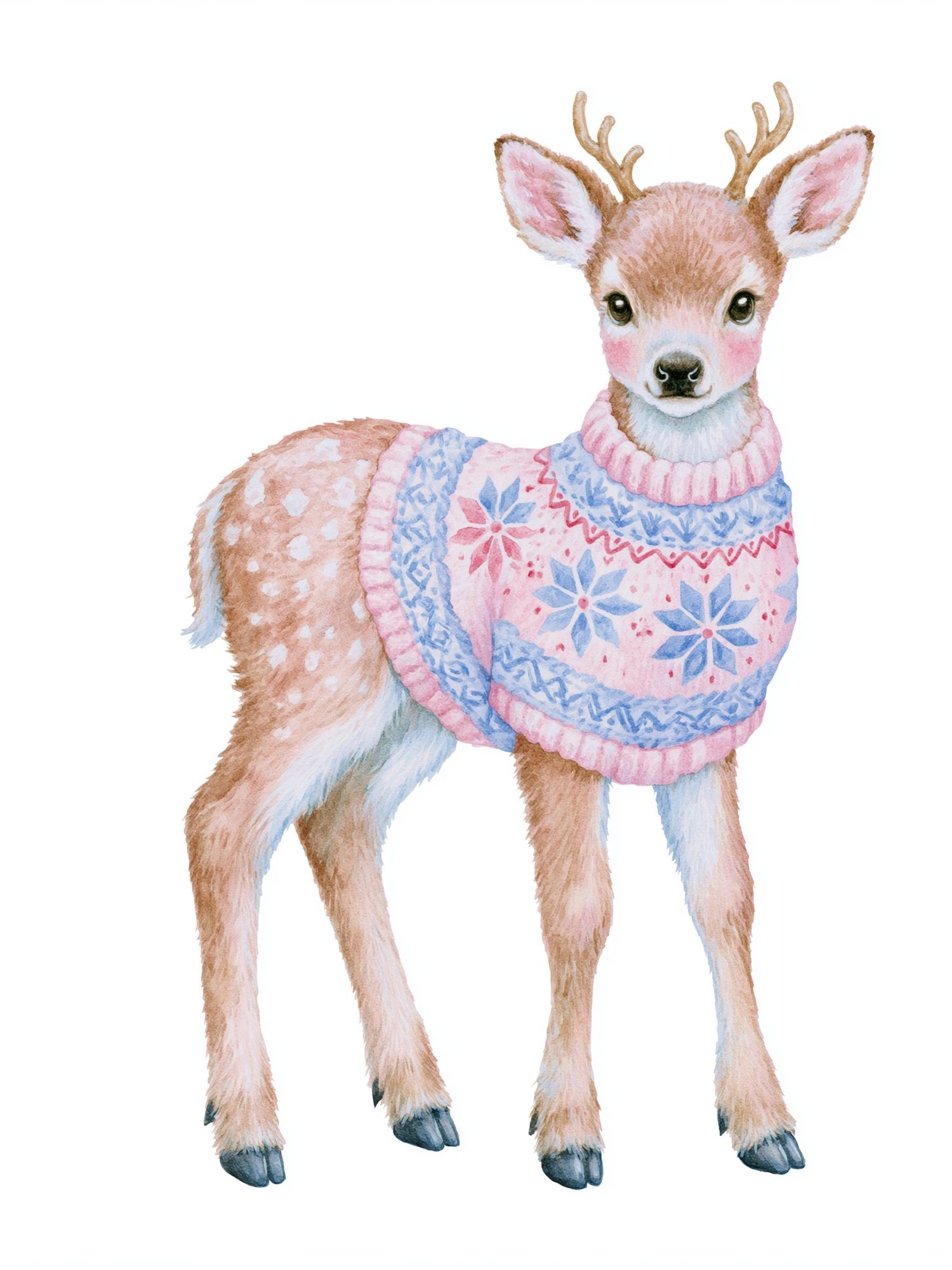 Watercolor Deer Fawn Poster. poster detail