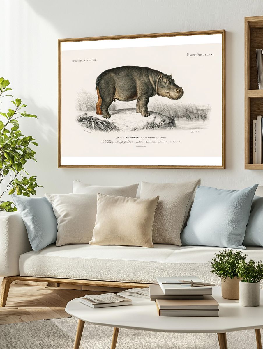 Hippopotamus (Hippopotame Amphibie) illustrated Charles. — room view 2