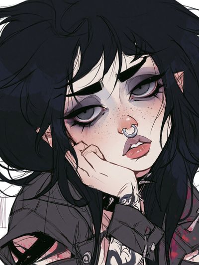 Gothic Punk Portrait Print.