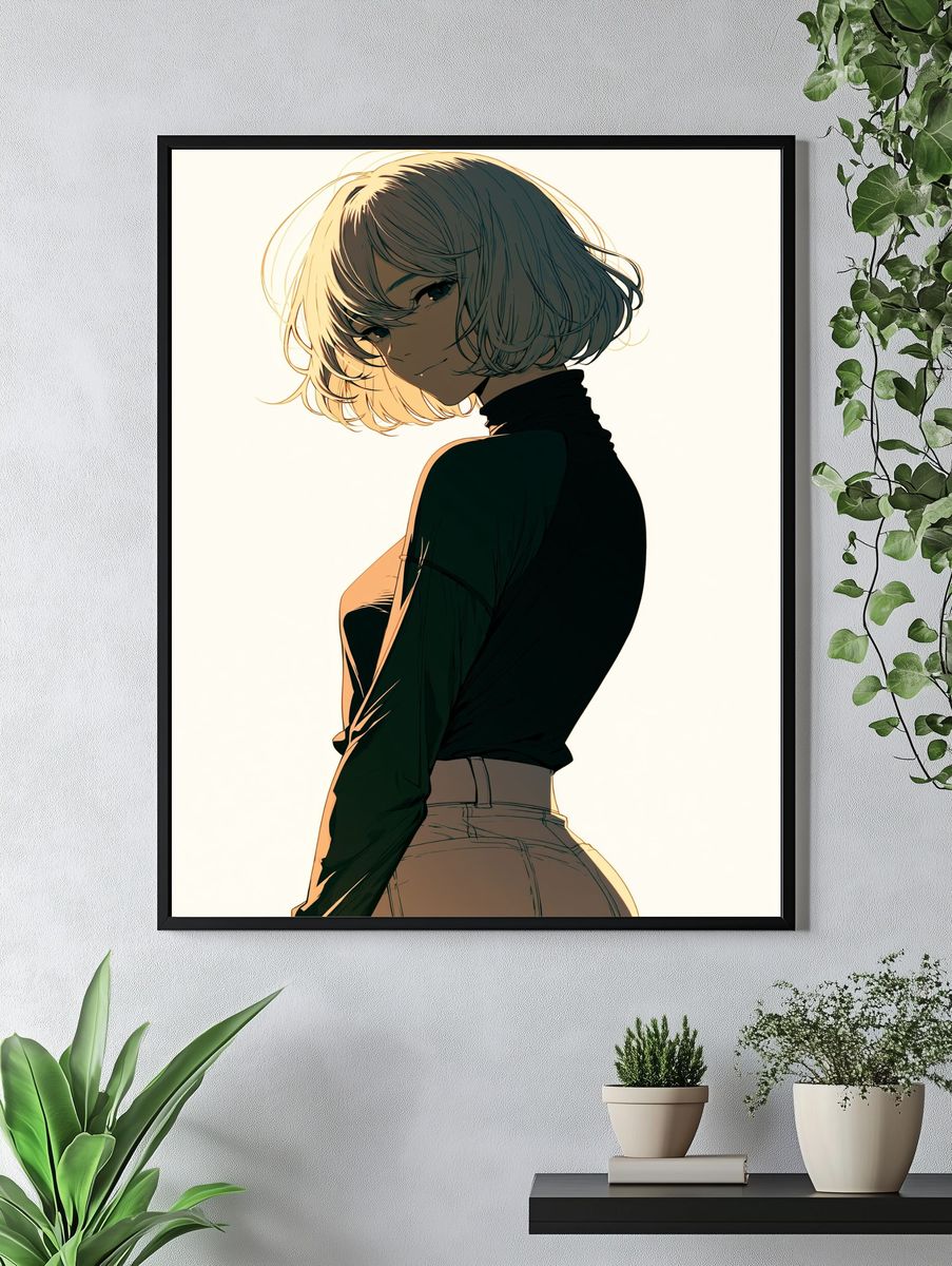 Anime Portrait — Digital Art Print. — room view 4