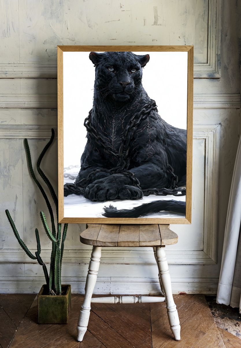 Black Panther Portrait Print. — room view 1