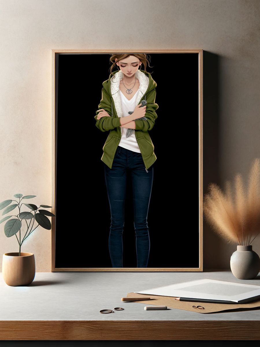 Anime Girl Portrait Print. — room view 2