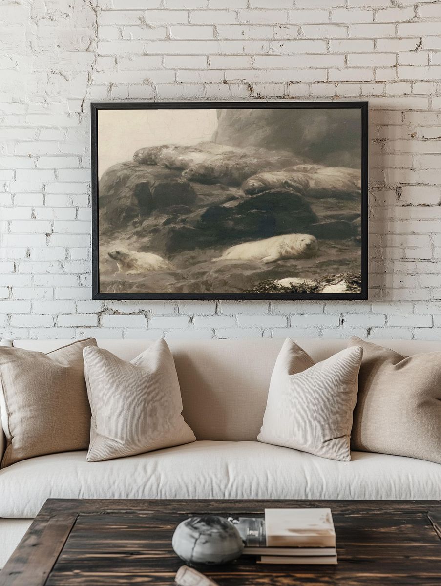 Polar Bears on Ice Fine-Art Print. room preview