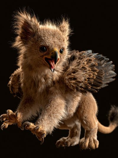 Baby Griffin Fantasy Illustration Poster.