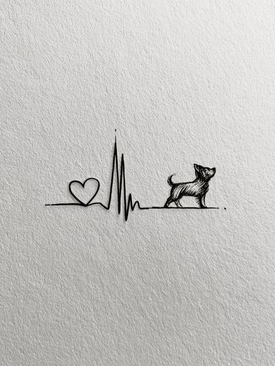 Heartbeat Dog Line Art Poster.