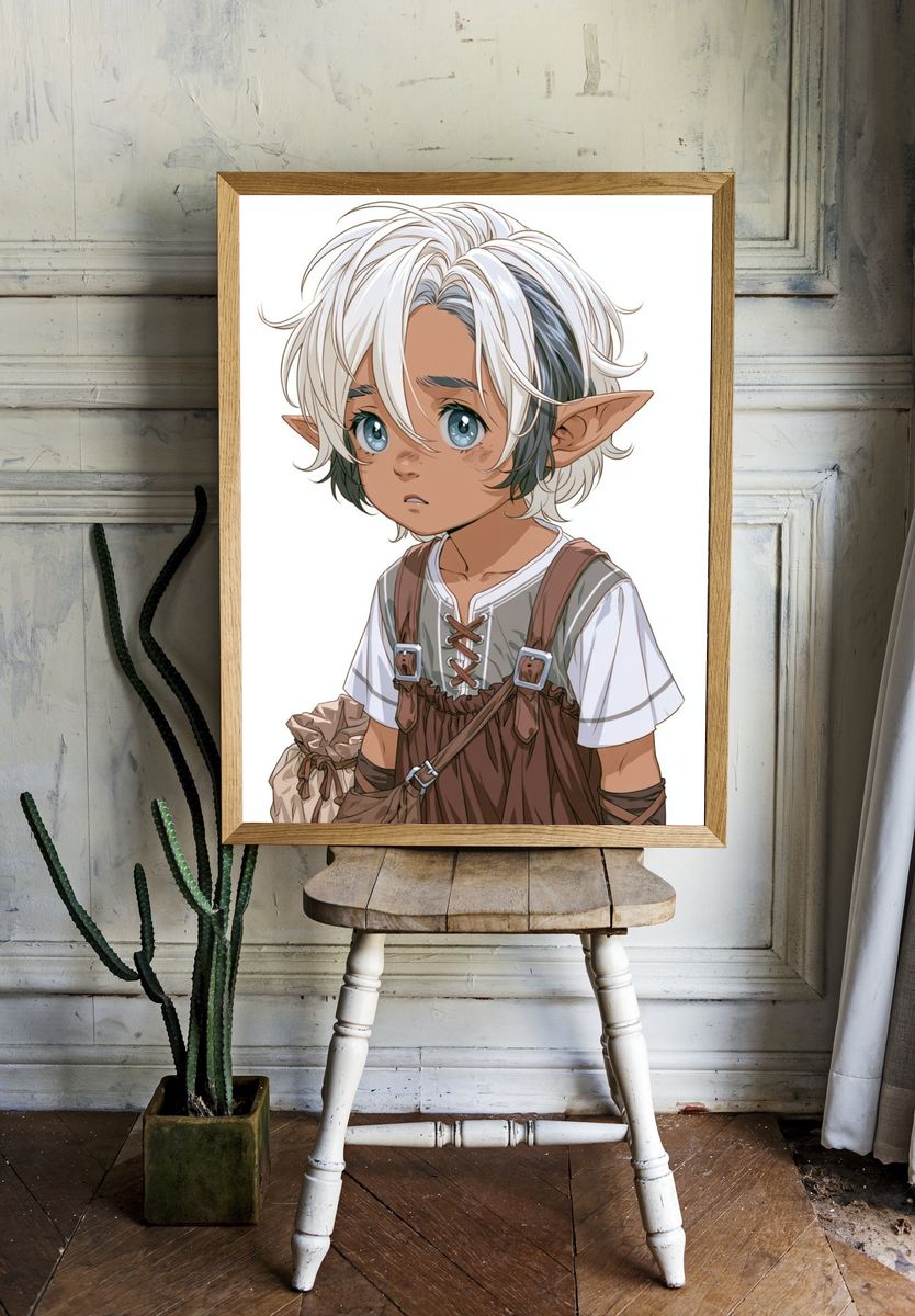 Fantasy Elf Child Illustration Poster. room preview