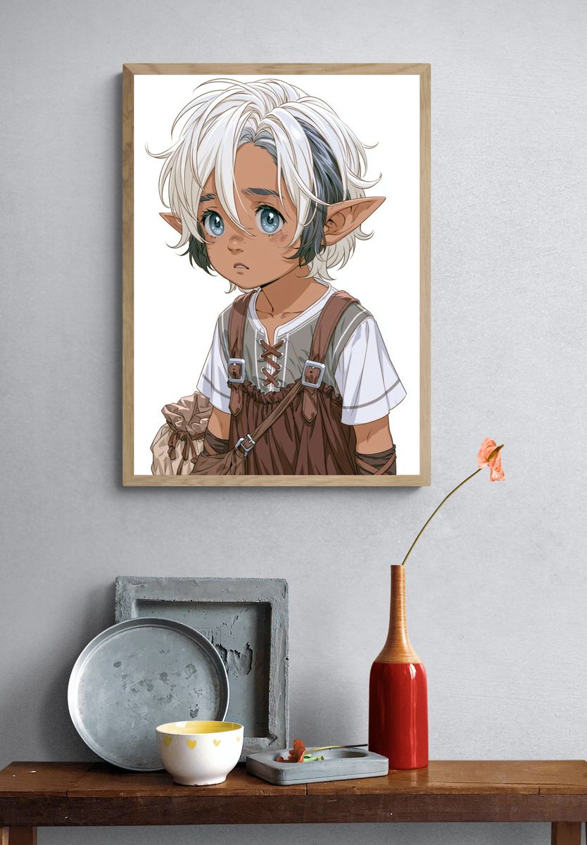 Fantasy Elf Child Illustration Poster. — room view 3