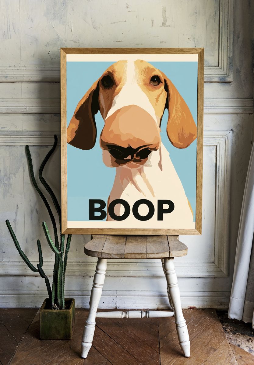 Boop Dog Typography Poster. room preview