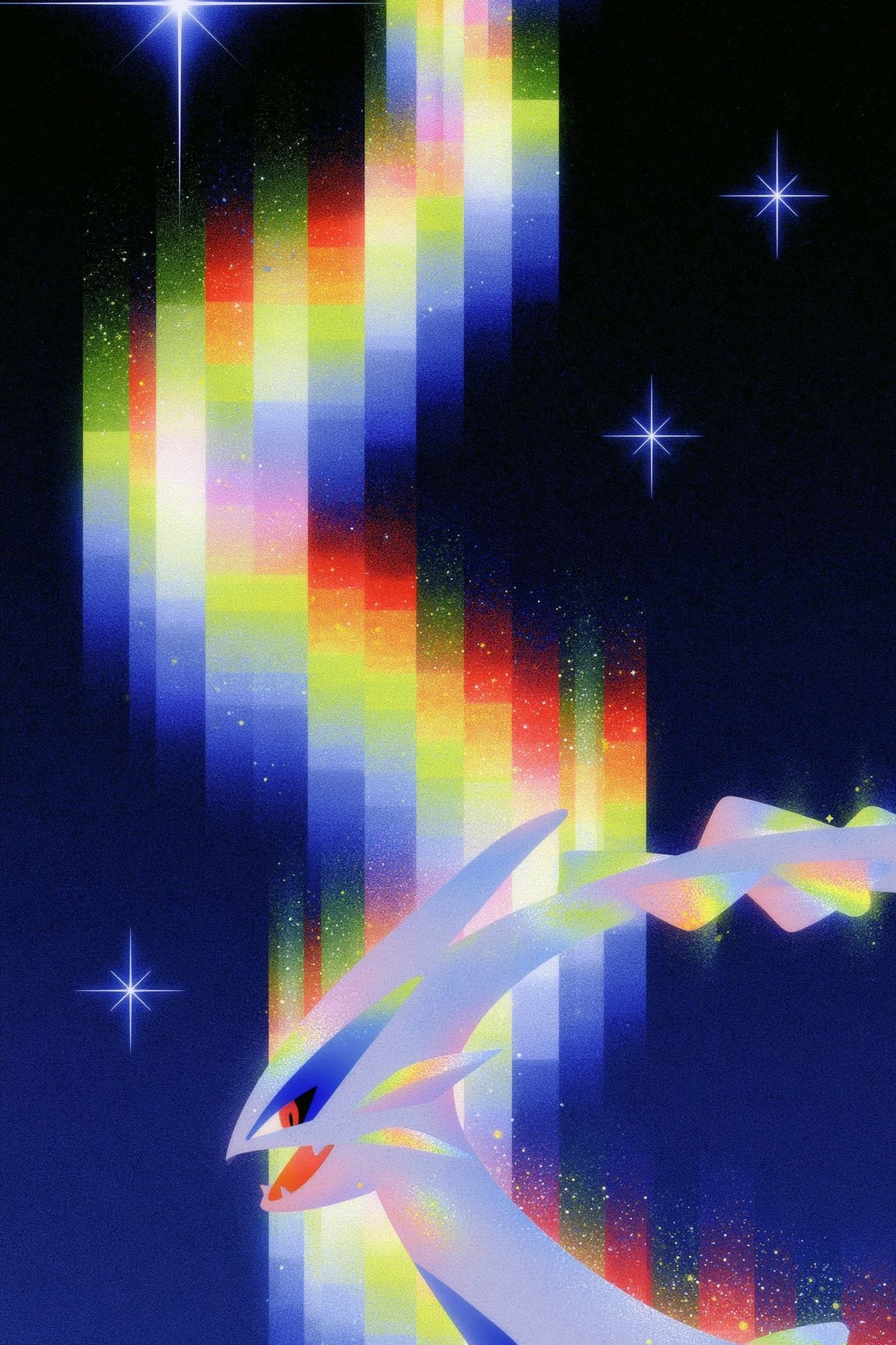 Lugia Rainbow Beam Poster. poster — anime art