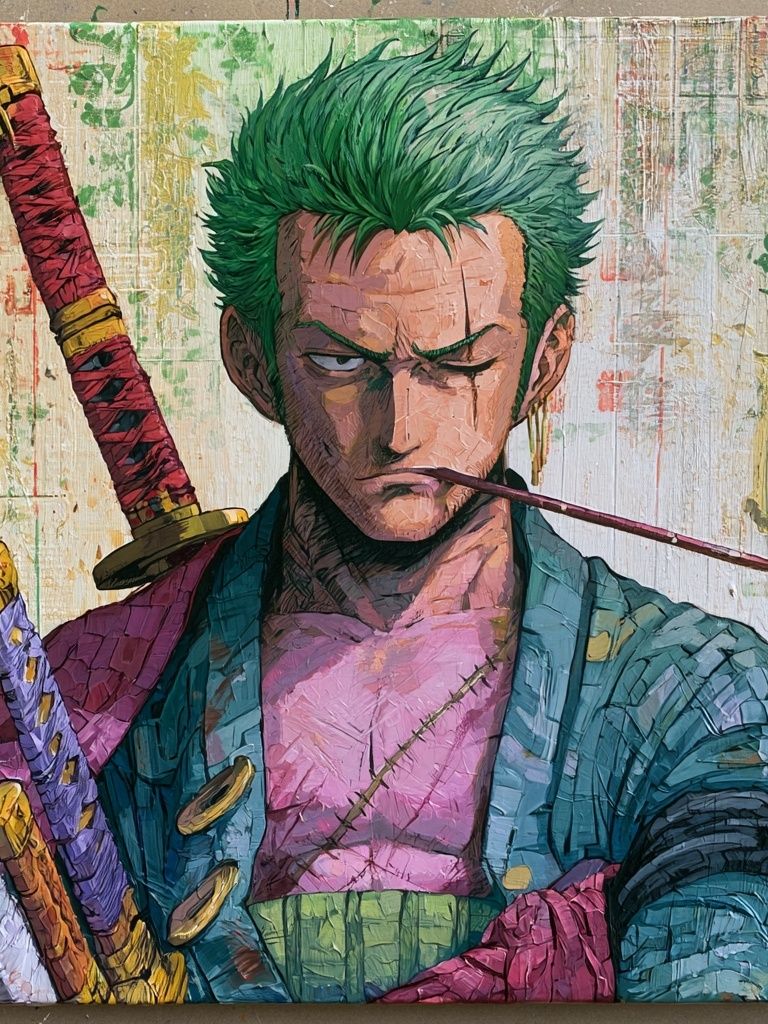 Zoro Samurai Portrait Print. poster — anime art