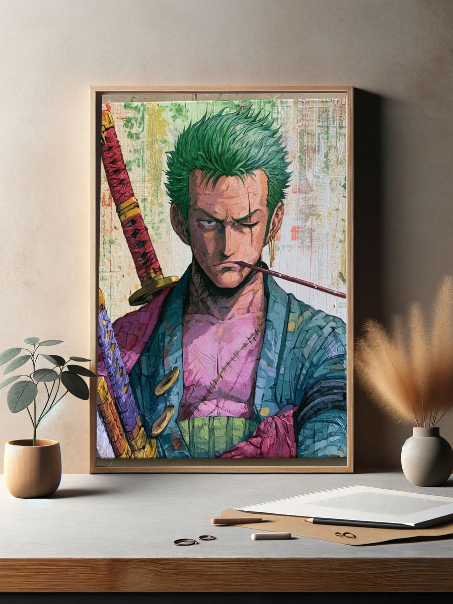 Zoro Samurai Portrait Print. — room view 2
