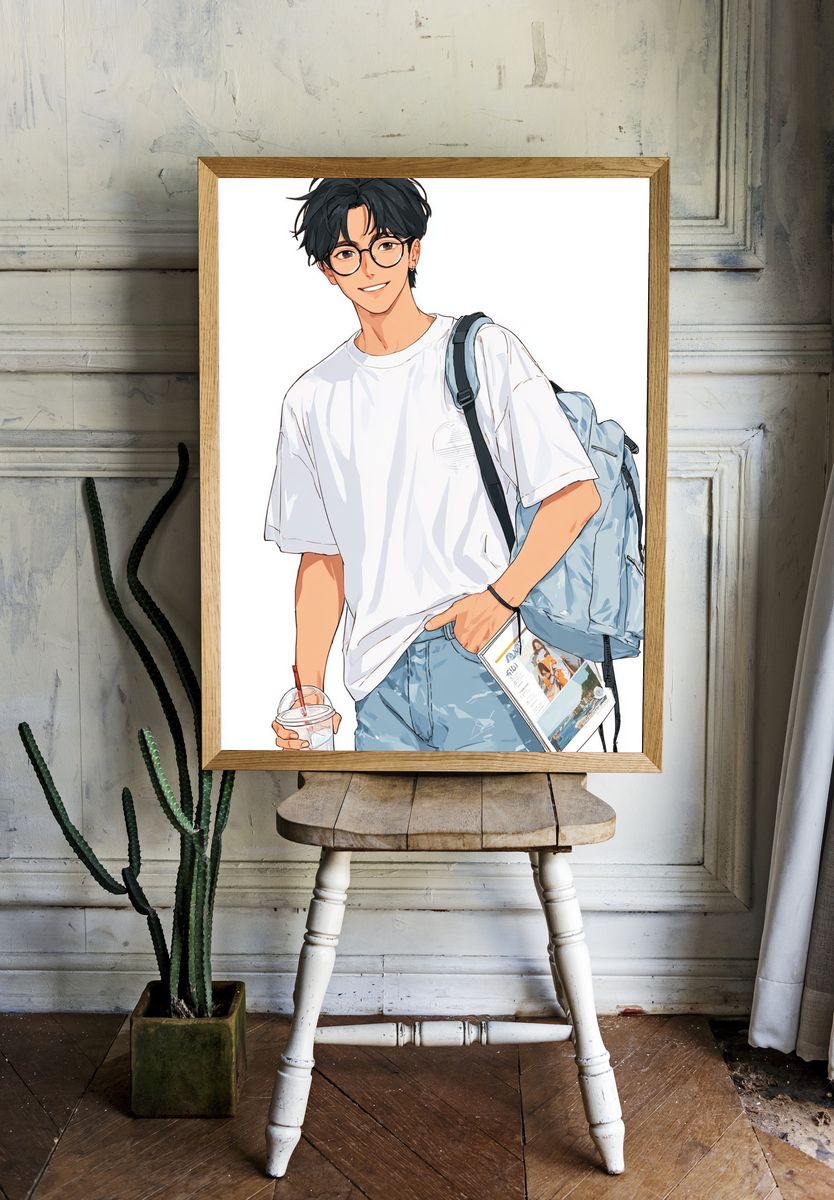 Anime Student Portrait Poster. — room view 1