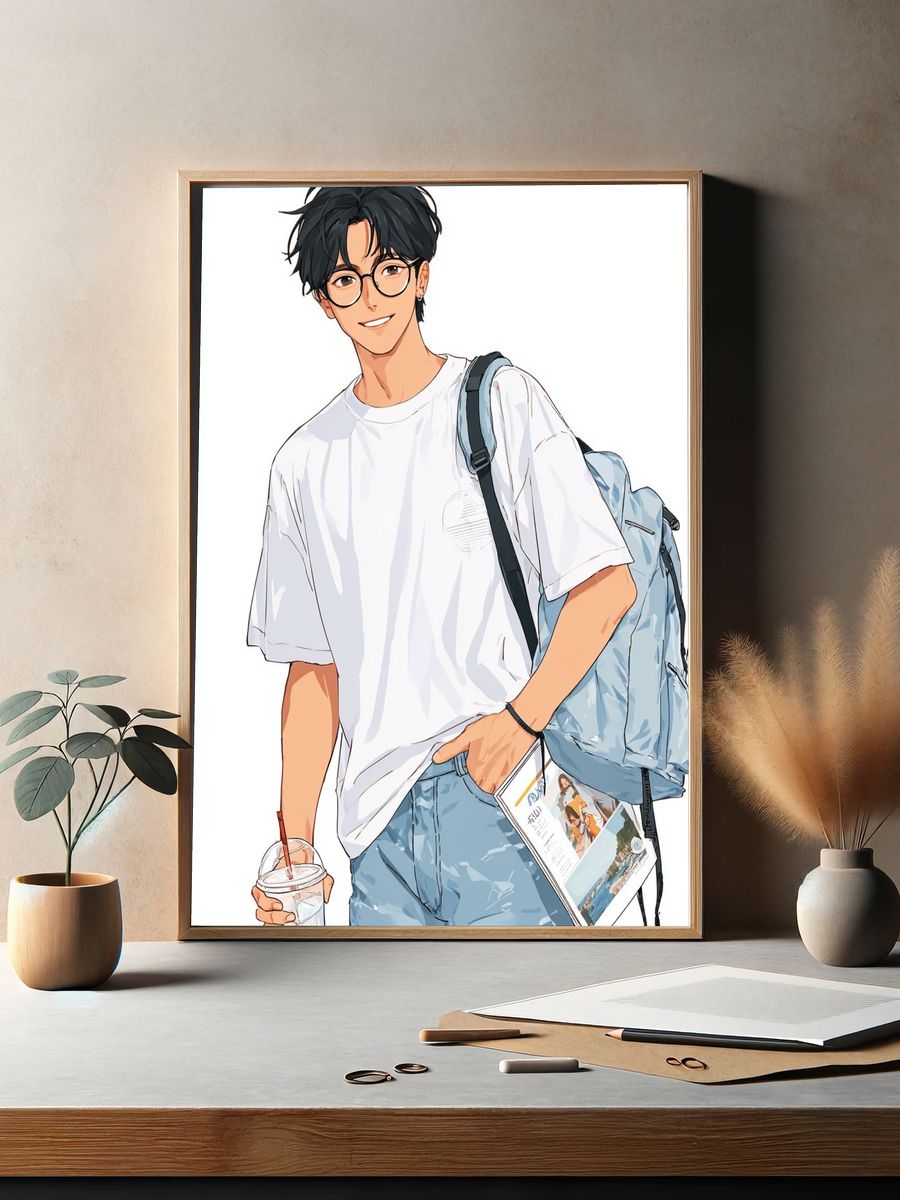 Anime Student Portrait Poster. — room view 2