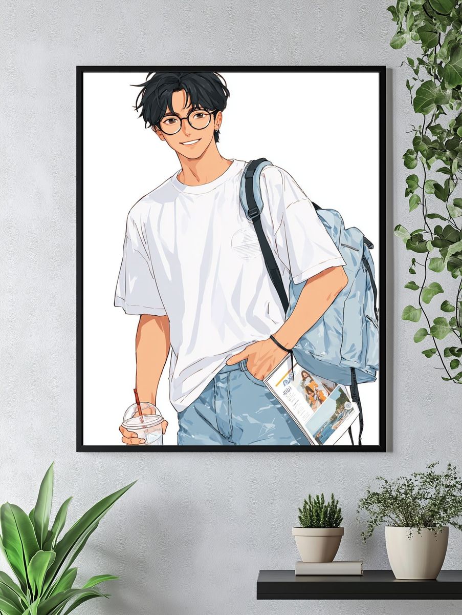 Anime Student Portrait Poster. — room view 4