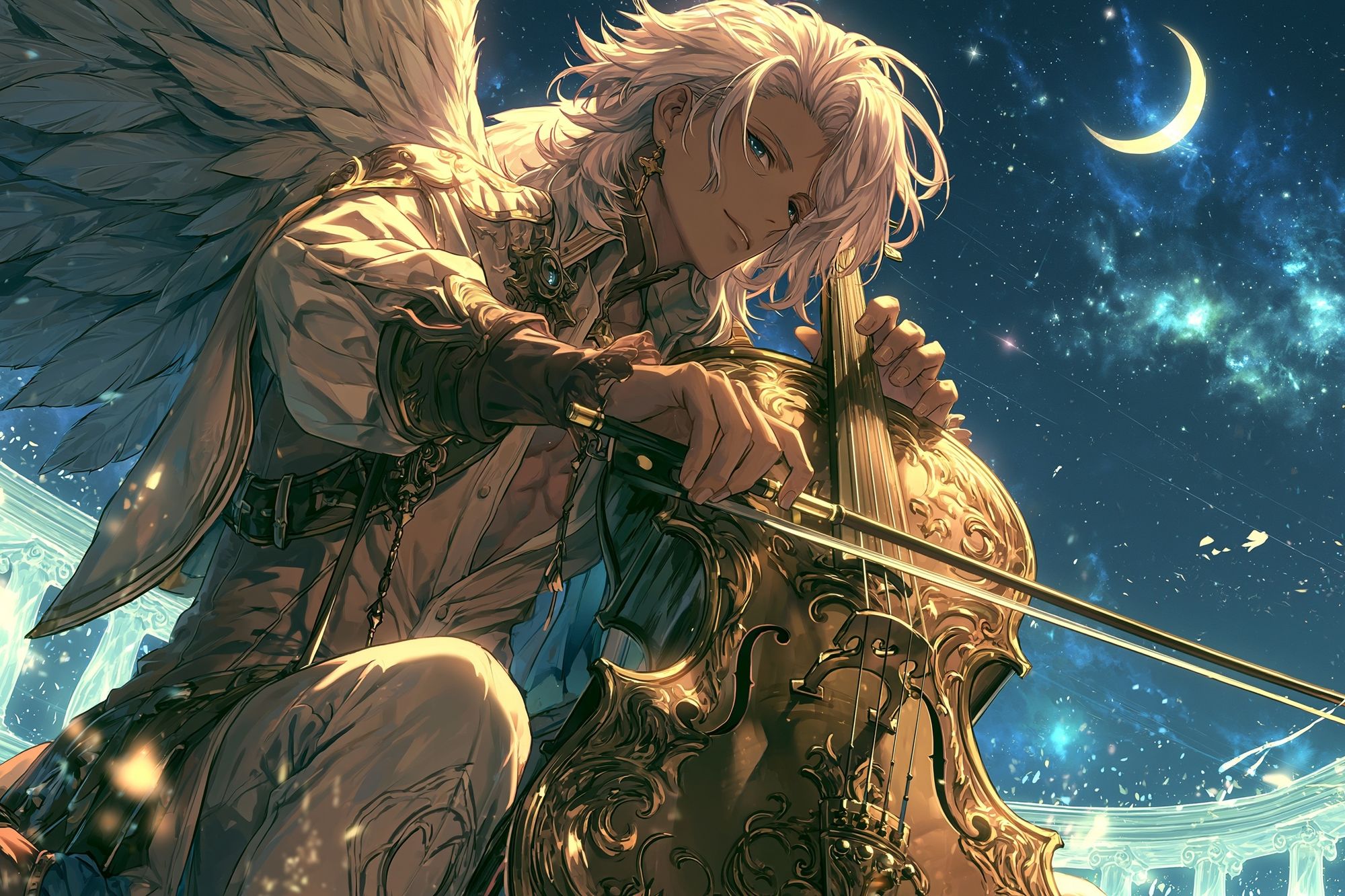 Celestial Angel Violinist Poster. poster — anime art