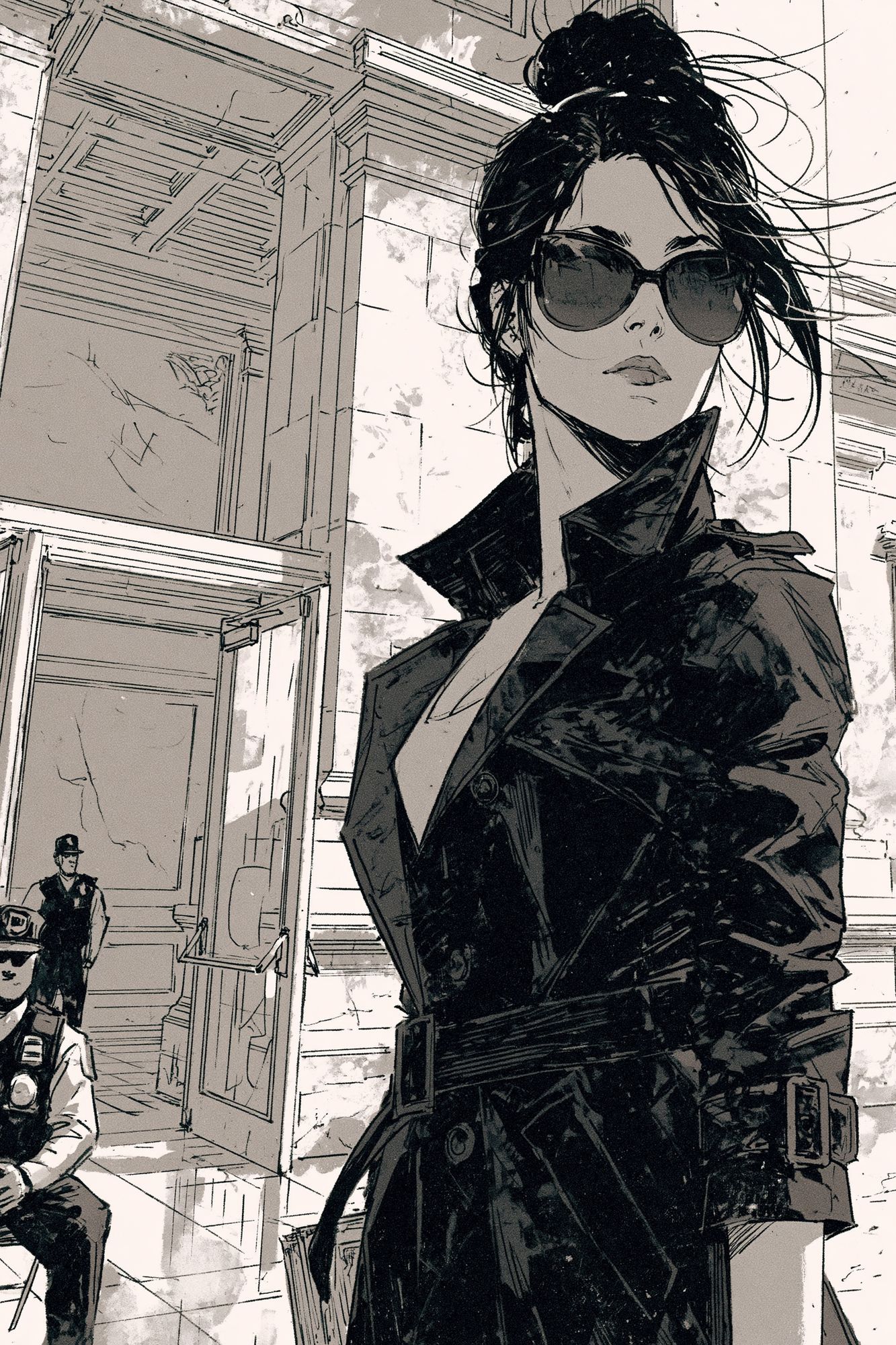 Sunglasses Woman Manga Poster. poster detail