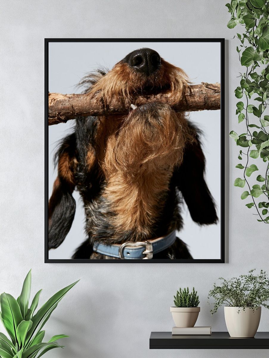 Wire-Haired Dachshund Portrait Print. — room view 4