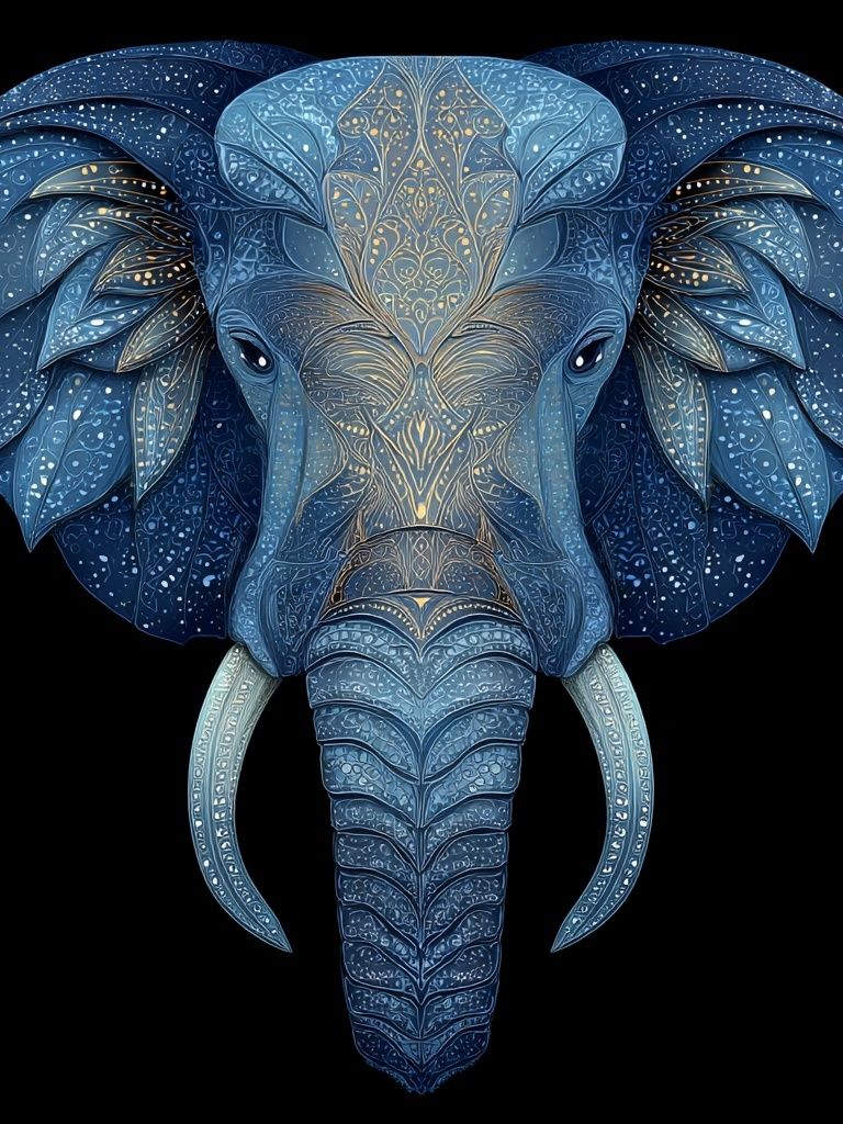 Celestial Elephant Illustration Poster. poster — animals art