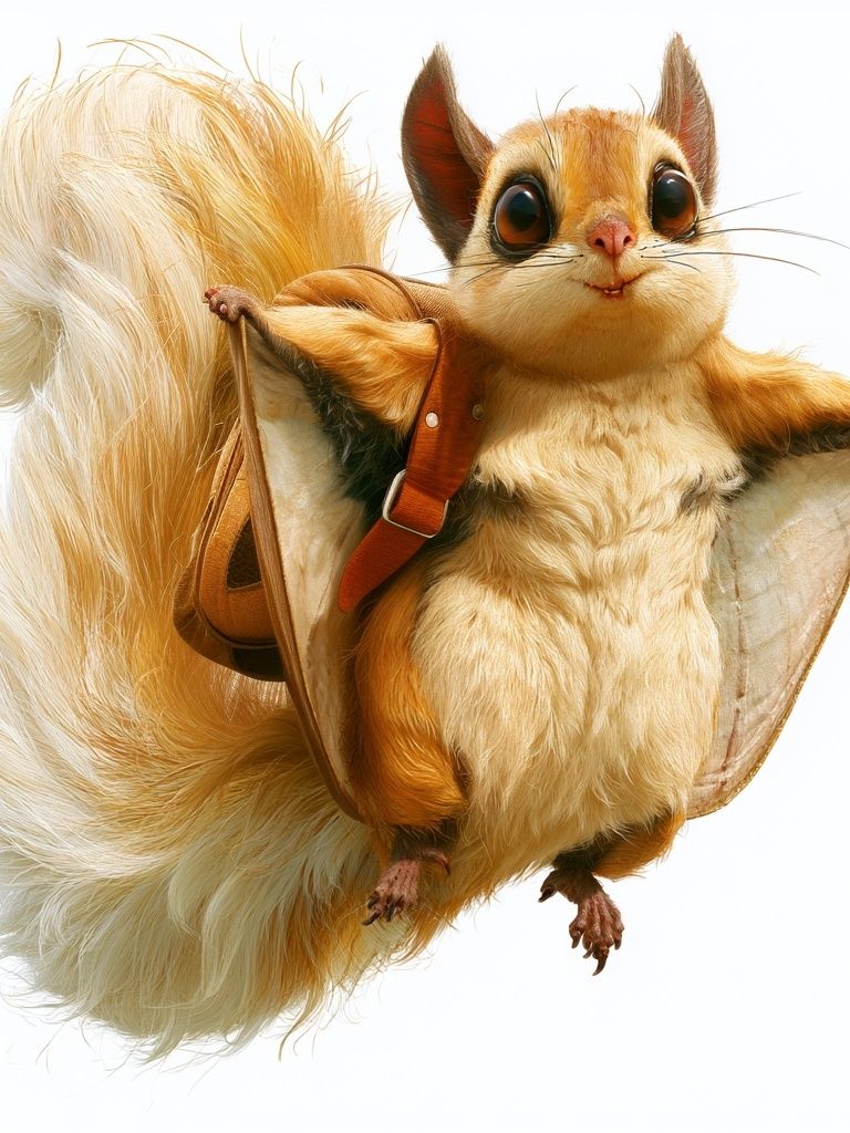 Flying Squirrel Illustration Poster. poster detail