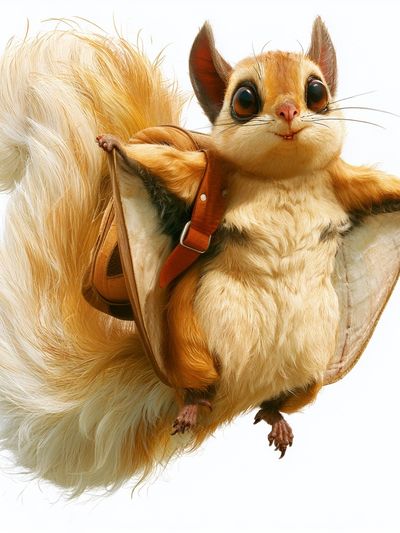Flying Squirrel Illustration Poster. poster