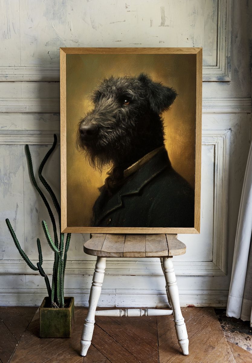 Scottish Terrier Portrait Print. — room view 1