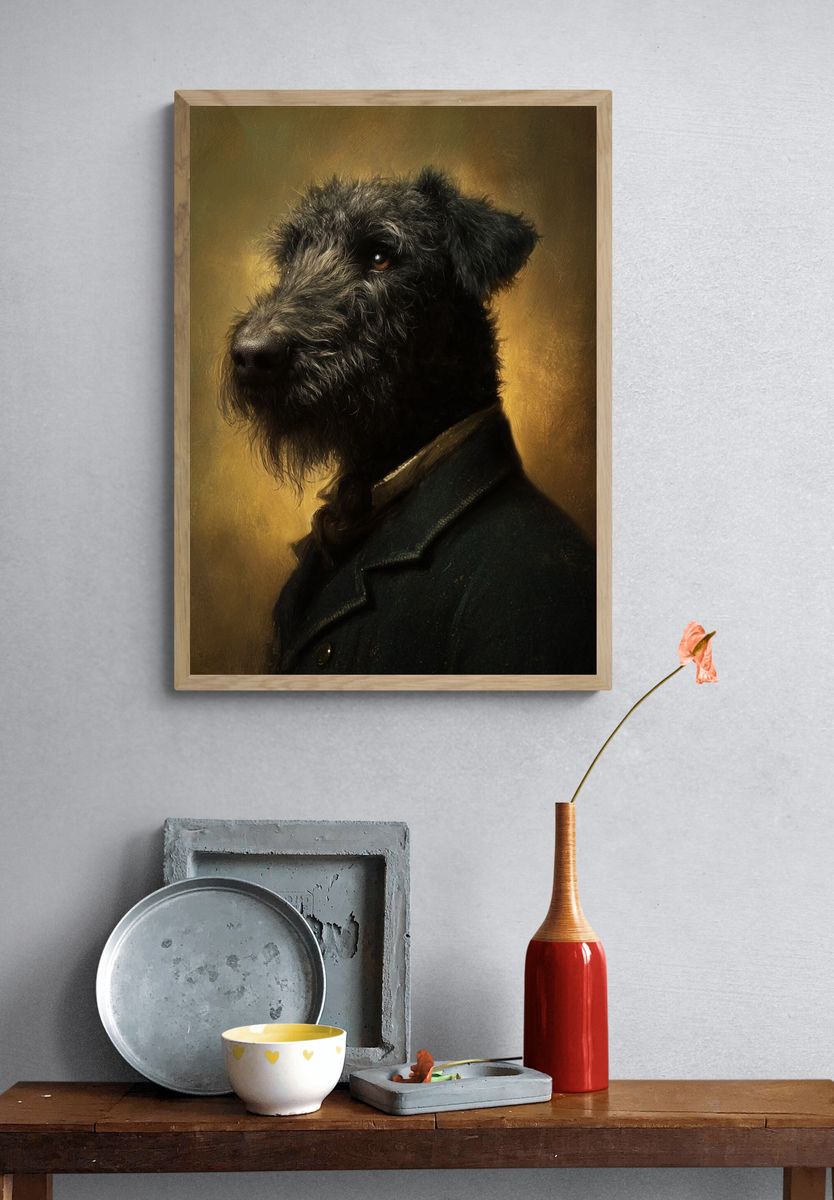 Scottish Terrier Portrait Print. — room view 3