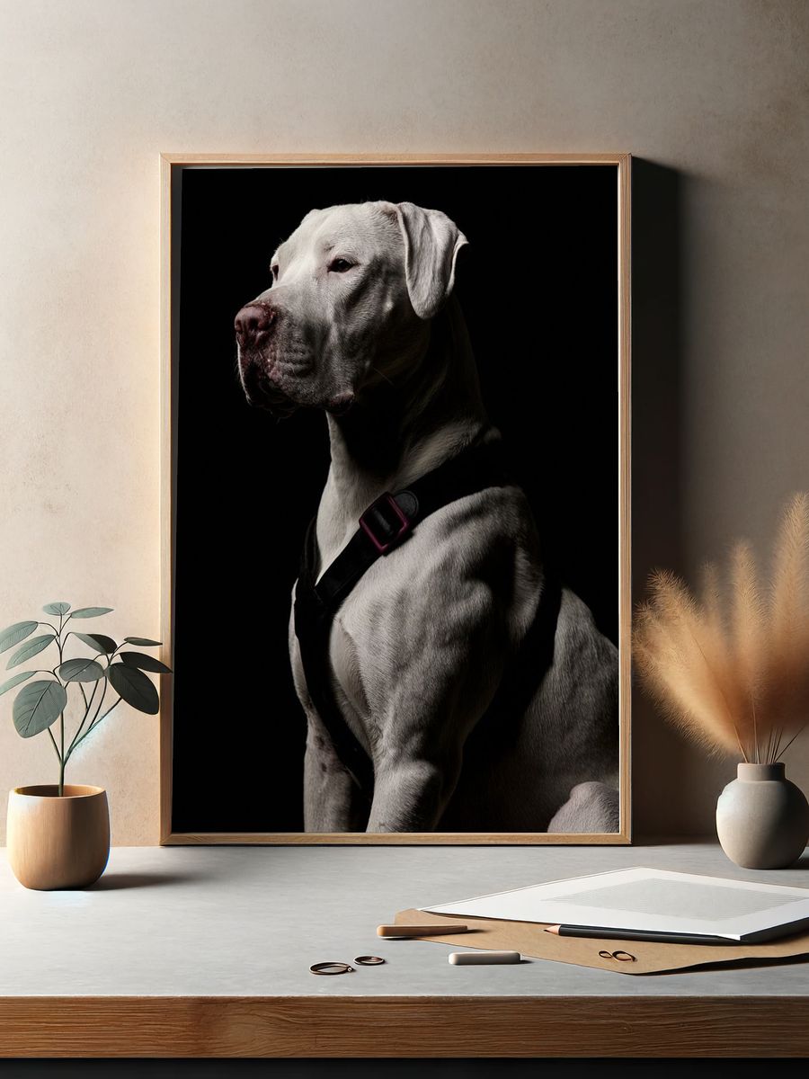 White Dog Portrait Photography Poster. — room view 2