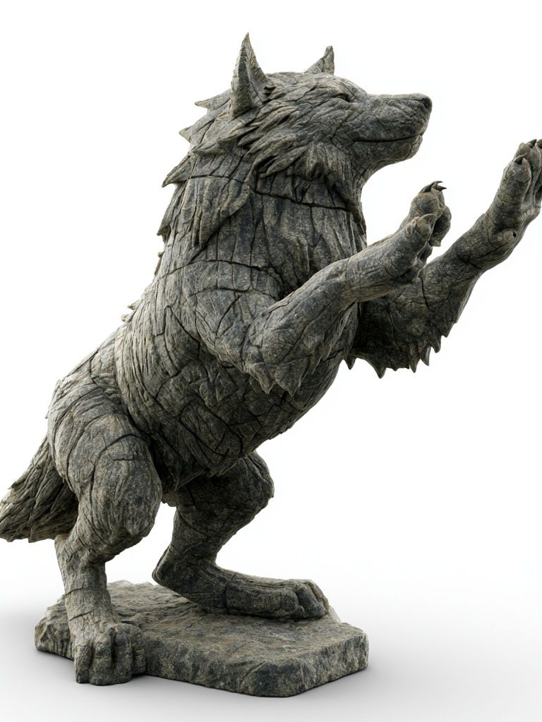 Wolf Sculpture Illustration Print. poster — animals art