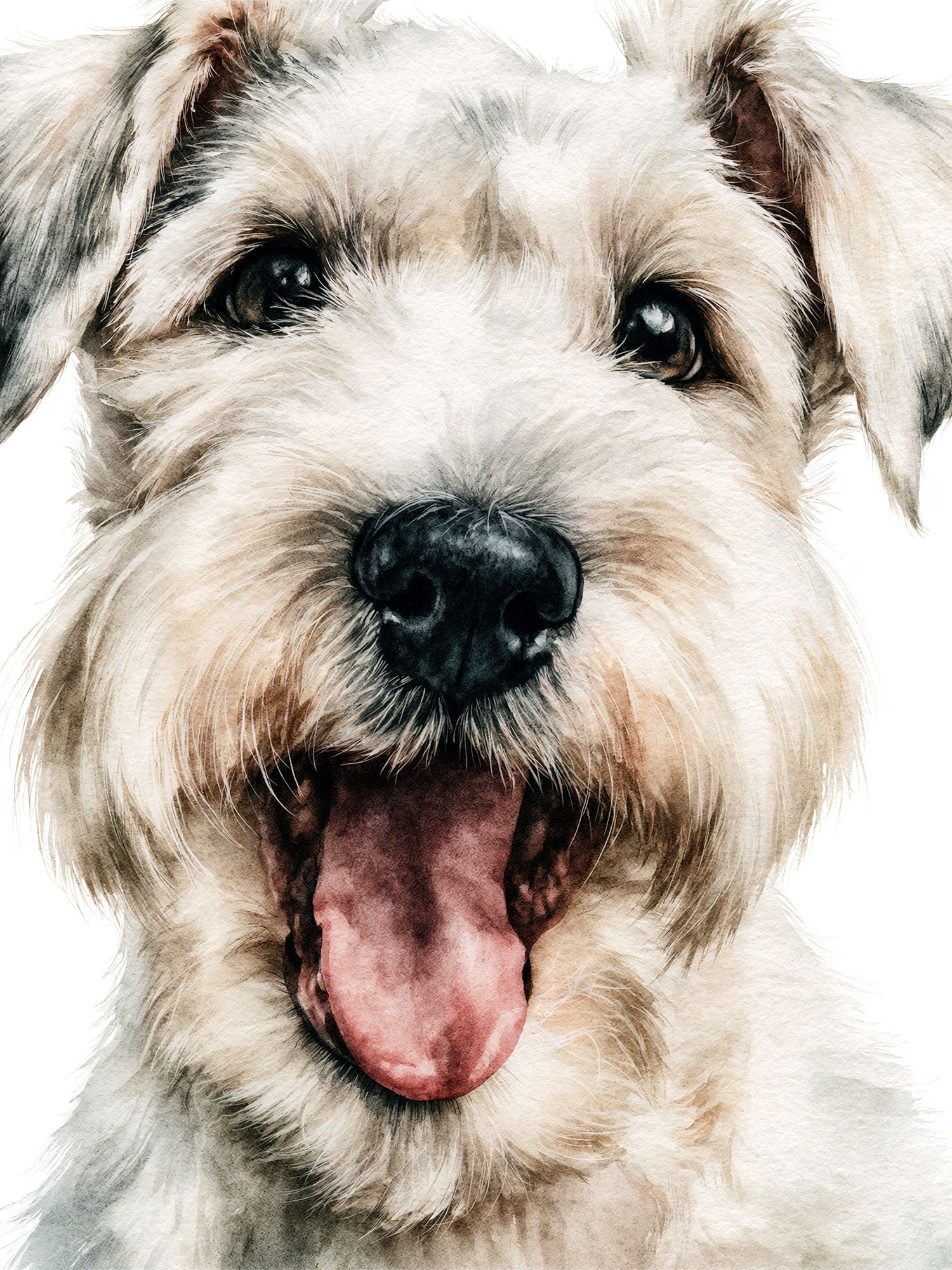 Happy Schnauzer Watercolor Poster. poster — animals art