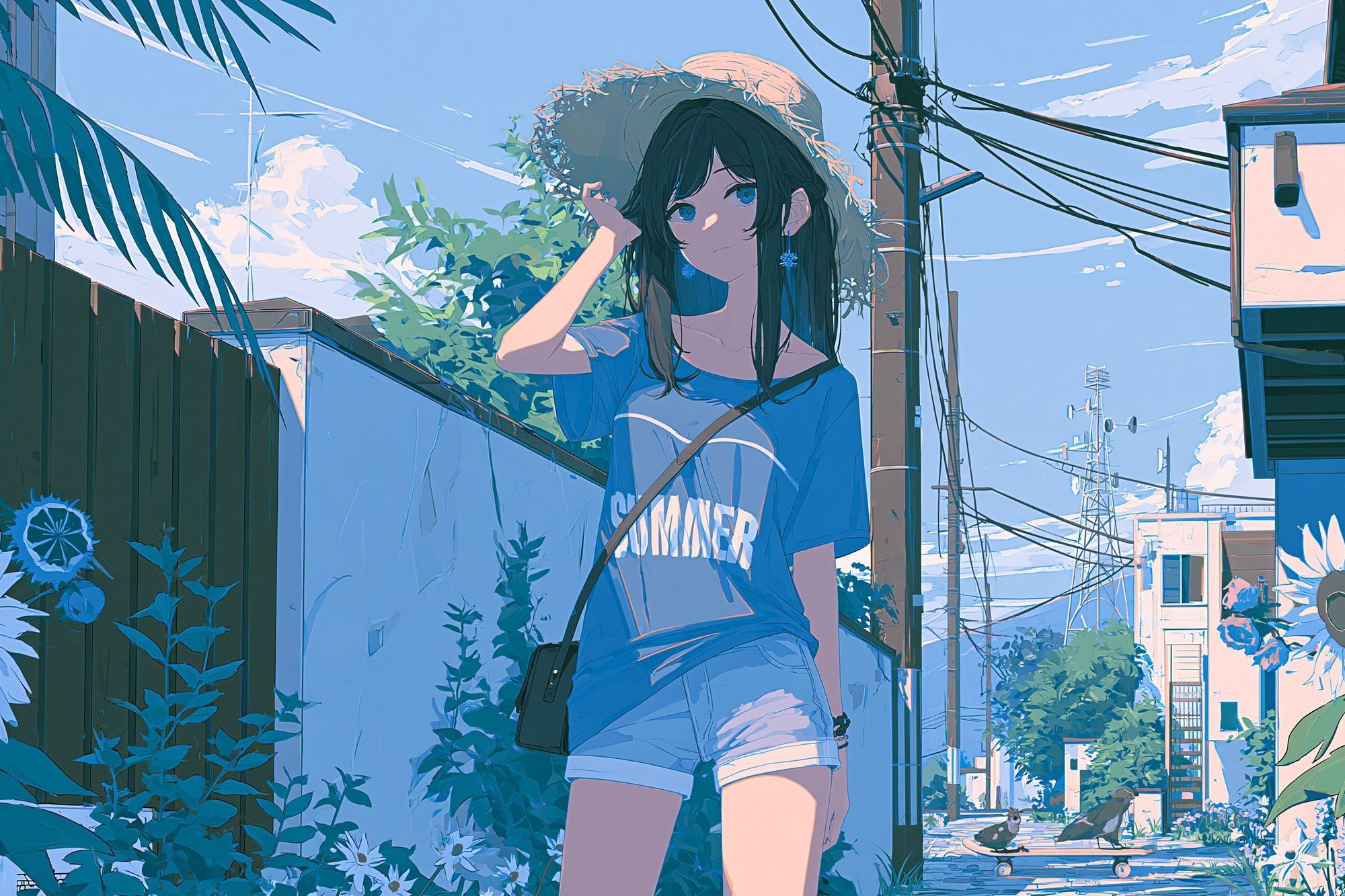 Summer Street Girl Illustration Poster. poster detail
