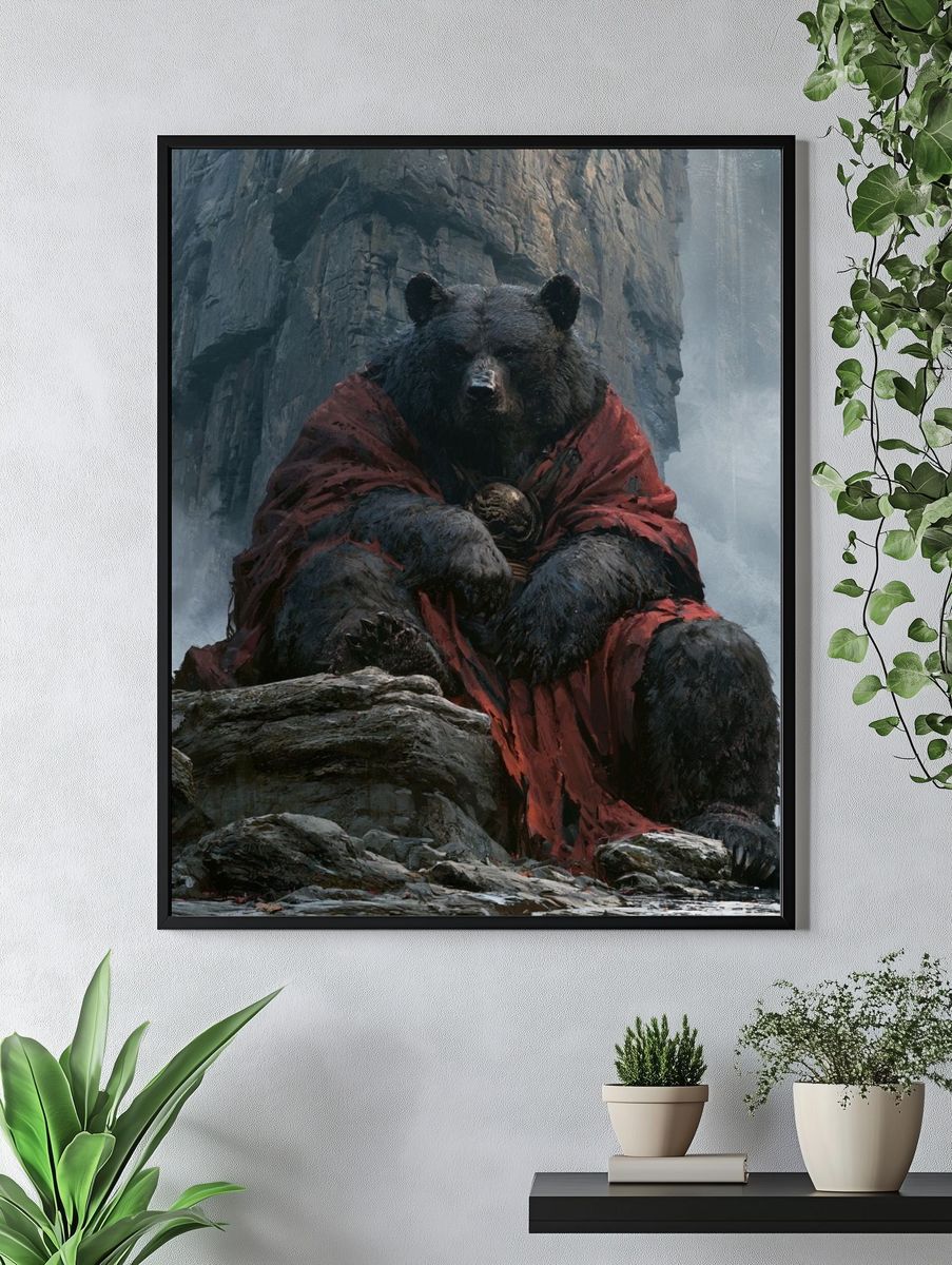 Mystic Bear in Red Cloak Poster. — room view 4
